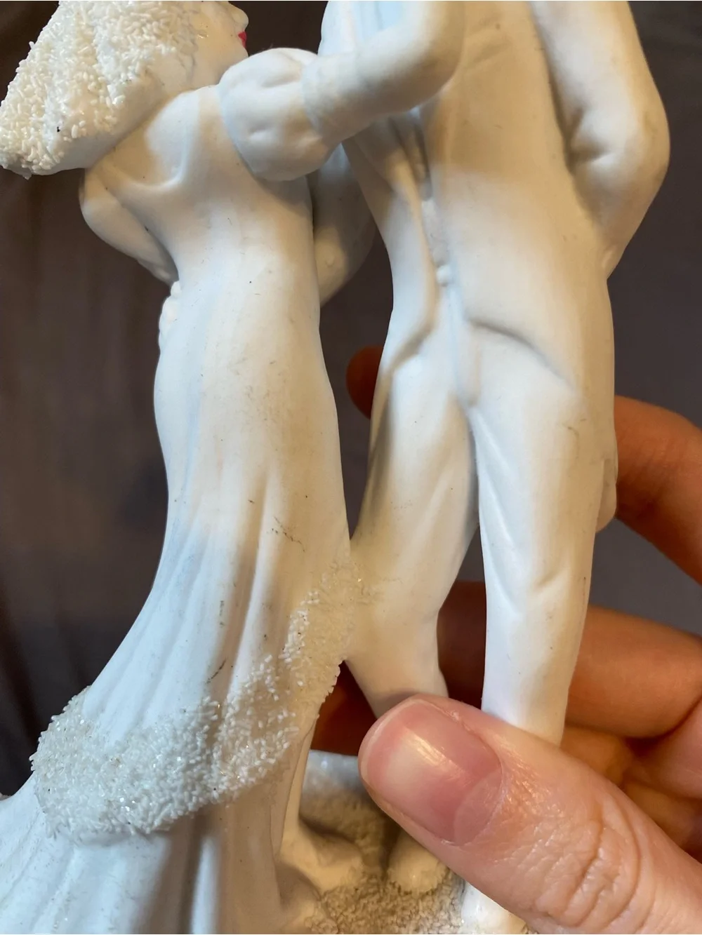 K's Collection ceramic white wedding cake topper bride groom 6.5 inches